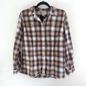 Duluth Trading Company Women’s Free Swingin' Flannel Button Down Shirt Size M